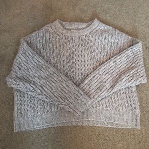 cropped grey sweater
